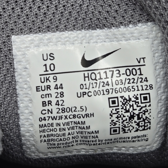 Nike Air Pegasus 2005 Smoke Grey Men's Running Shoes Size 10 - Picture 8 of 8